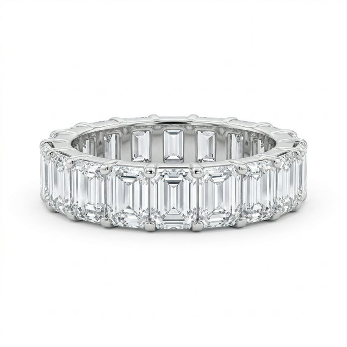Emerald Cut Diamond 14K White Gold Eternity Ring