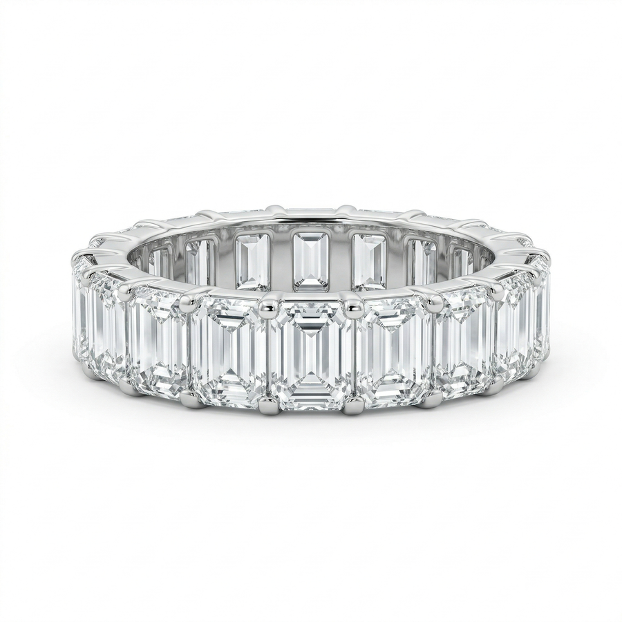 Emerald Cut Diamond 14K White Gold Eternity Ring