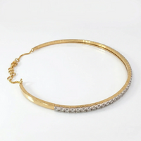 Diamond Line Choker 14K (18K Custom) Yellow Gold Necklace