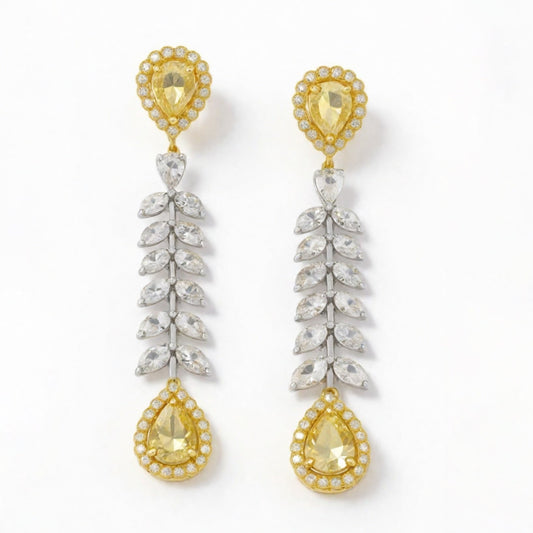 Luxe Lemon Diamond Drop Earrings in 14K Yellow Gold