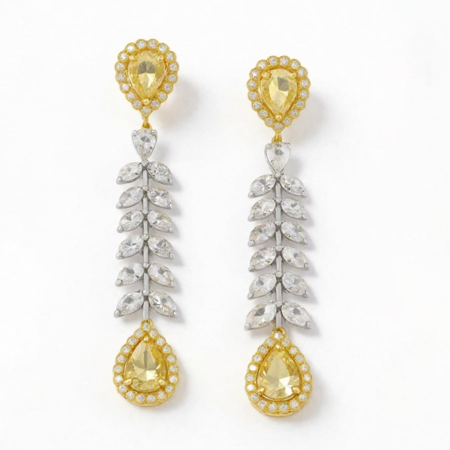 Luxe Lemon Diamond Drop Earrings in 14K Yellow Gold