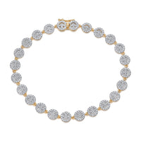 Round Cluster Diamond Bracelet in 14K Yellow Gold