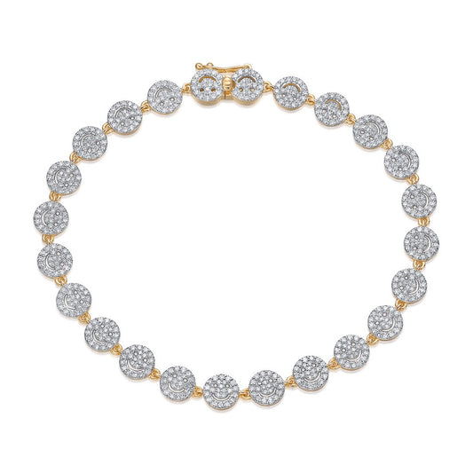 Round Cluster Diamond Bracelet in 14K Yellow Gold