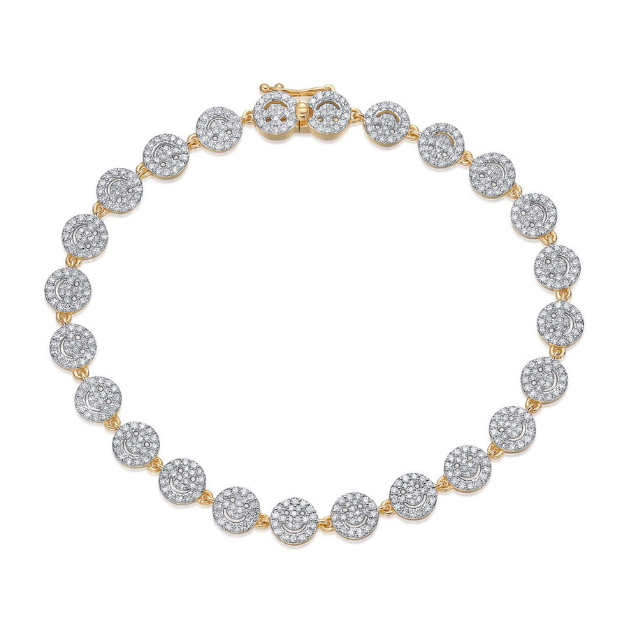 Round Cluster Diamond Bracelet in 14K Yellow Gold
