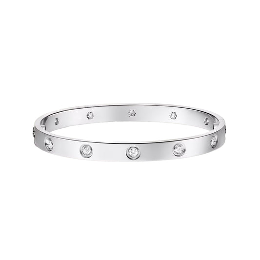 Cartier Love Diamond Unisex Bracelet in 18K White Gold