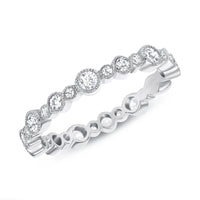 Vintage Inspired Milgrain Diamond Eternity Ring in 14K Yellow Gold