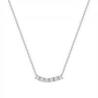Petite Diamond Curved Necklace in 14K Gold