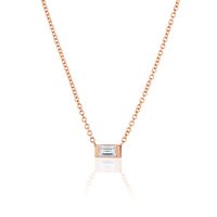 Emerald Diamond Charm Necklace in 14K Gold