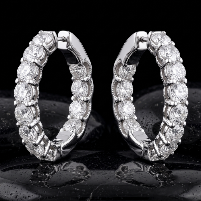 Radiant Bliss Round Huggies Earrings in 18K Yellow Gold