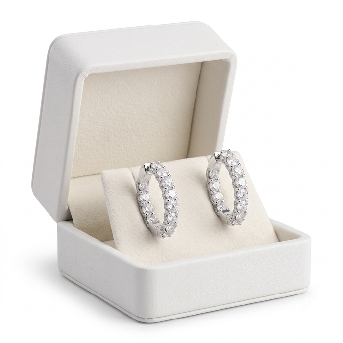 Radiant Bliss Round Huggies Earrings in 18K Yellow Gold