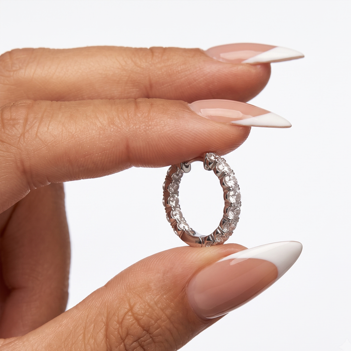 Radiant Bliss Round Huggies Earrings in 18K Yellow Gold