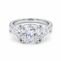 Cushion Cut Engagement Ring in 18K Gold