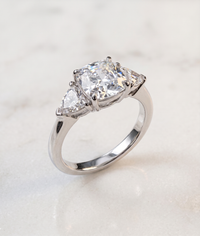Cushion Cut Engagement Ring in 18K Gold