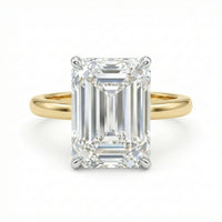 Emerald Cut Solitaire Diamond Ring in 18K Yellow Gold