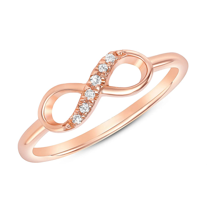 Round Diamond Infinity Pave Set Diamond Ring in 14K Gold