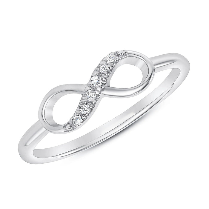 Round Diamond Infinity Pave Set Diamond Ring in 14K Gold