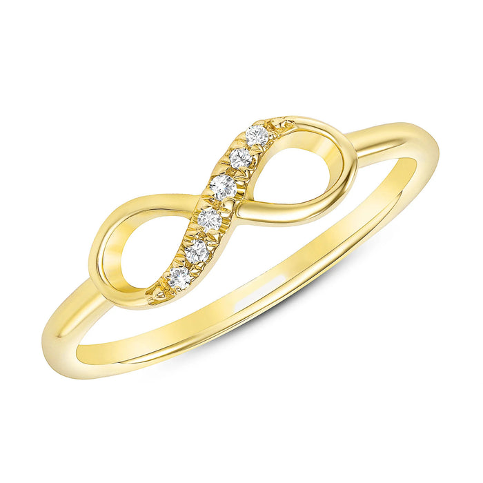 Round Diamond Infinity Pave Set Diamond Ring in 14K Gold