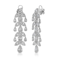 Chandelier Diamond Drop Earrings in 18K White Gold