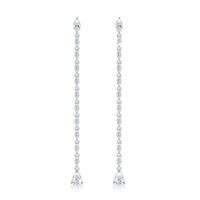 Pear Shape Diamond Drop Earrings in 14K White Gold