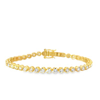 Radiant Diamond Yellow Gold Tennis Bracelet in 14K Gold