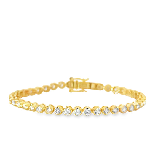 Radiant Diamond Yellow Gold Tennis Bracelet in 14K Gold