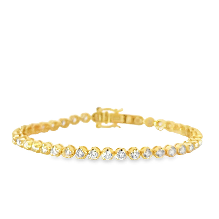 Radiant Diamond Yellow Gold Tennis Bracelet in 14K Gold