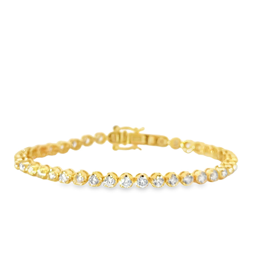 Radiant Diamond Yellow Gold Tennis Bracelet in 14K Gold