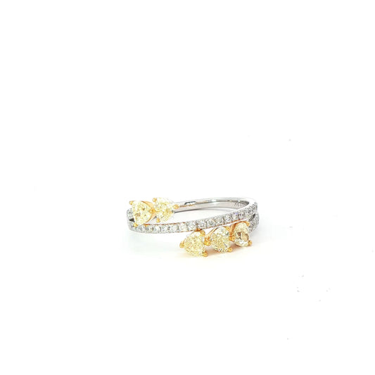 Golden Bloom Dual Band Diamond Ring in 14K Yellow Gold