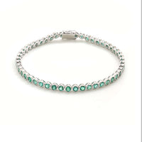 Elegant 14K Emerald & White Gold Bracelet