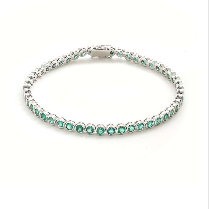 Elegant 14K Emerald & White Gold Bracelet