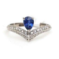 Oval Blue Sapphire 14K Diamond Accent Ring