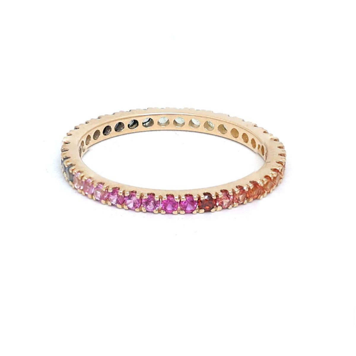 Ombre Pink Sapphire 14K (18K Custom) Rose Gold Band Ring