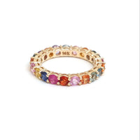 Spectrum Multi-Color Sapphire 14K (18K Custom) Gold Eternity Ring