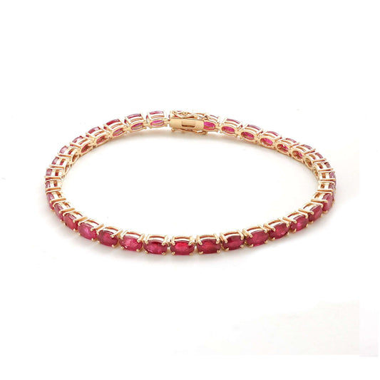 Ruby Radiance 14K Yellow Gold Tennis Bracelet