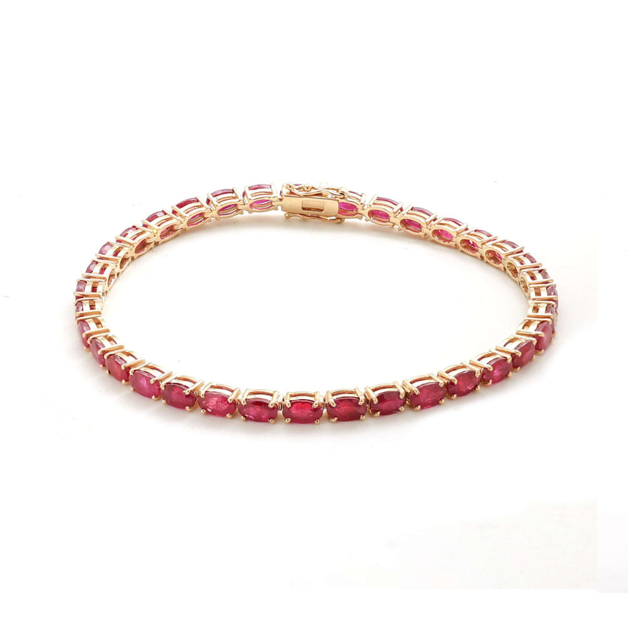 Ruby Radiance 14K Yellow Gold Tennis Bracelet
