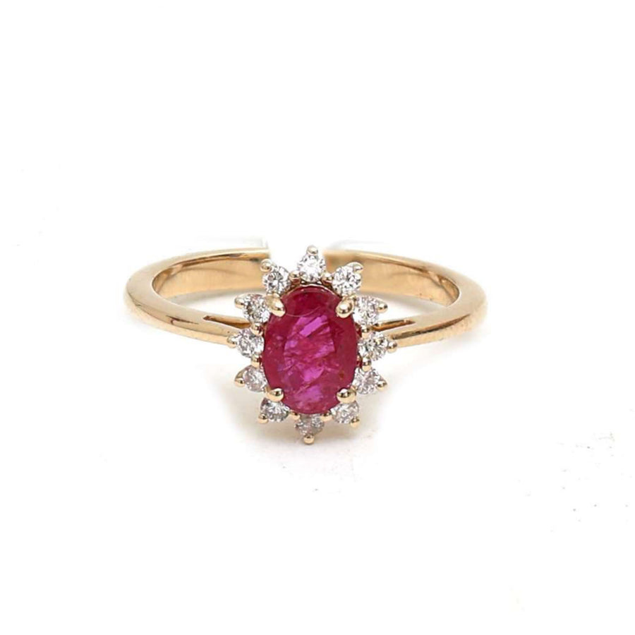 Oval Pink Sapphire Gemstone 14K Gold Engagement Ring
