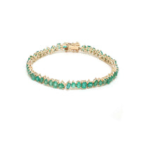 Radiant Emerald 14K Yellow Gold Tennis Bracelet