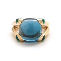 Blue Chalcedony 14K Cushion Ring