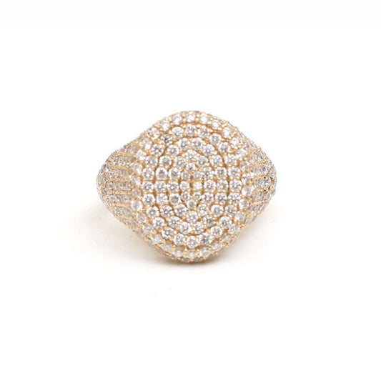Celeste Aura 14K Gold Diamond Pave Dome Ring