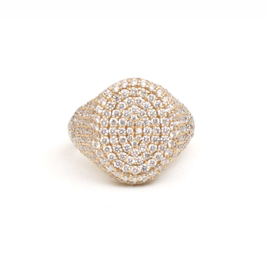 Celeste Aura 14K Gold Diamond Pave Dome Ring