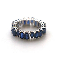 Blue Sapphire Eternity 14K White Gold Band Ring