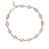 Lavender Marquise 14K Yellow Gold Link Bracelet