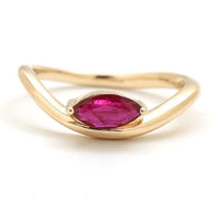 Marquise Ruby Open Band Ring in 14K Gold