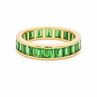 Verdant Aura 14K Gold Emerald Eternity Band Ring
