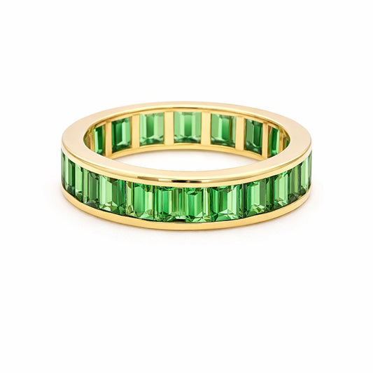 Verdant Aura 14K Gold Emerald Eternity Band Ring