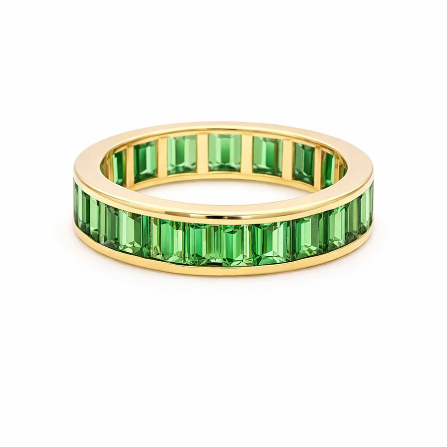 Verdant Aura 14K Gold Emerald Eternity Band Ring