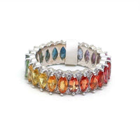 Spectrum Sapphire 14K White Gold (18K Custom) Diamond Eternity Ring
