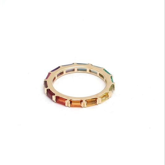 Baguette Sapphire 14K Gold Eternity Ring