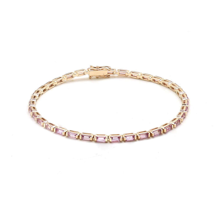 Lavender Dream 14K Yellow Gold Baguette Bracelet