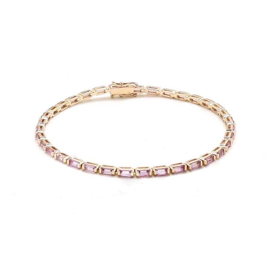 Lavender Dream 14K Yellow Gold Baguette Bracelet